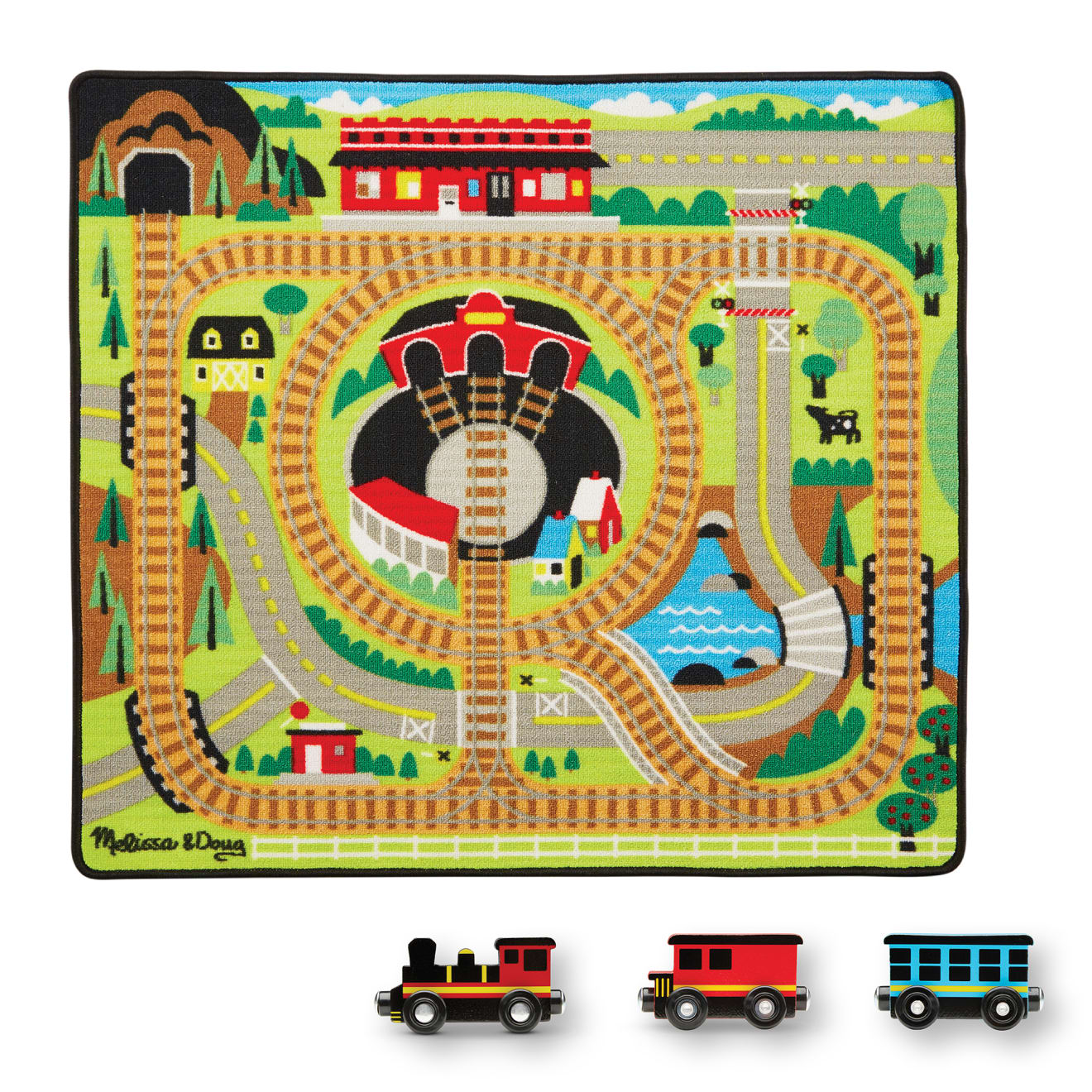 Round the Rails Train Rug Y1