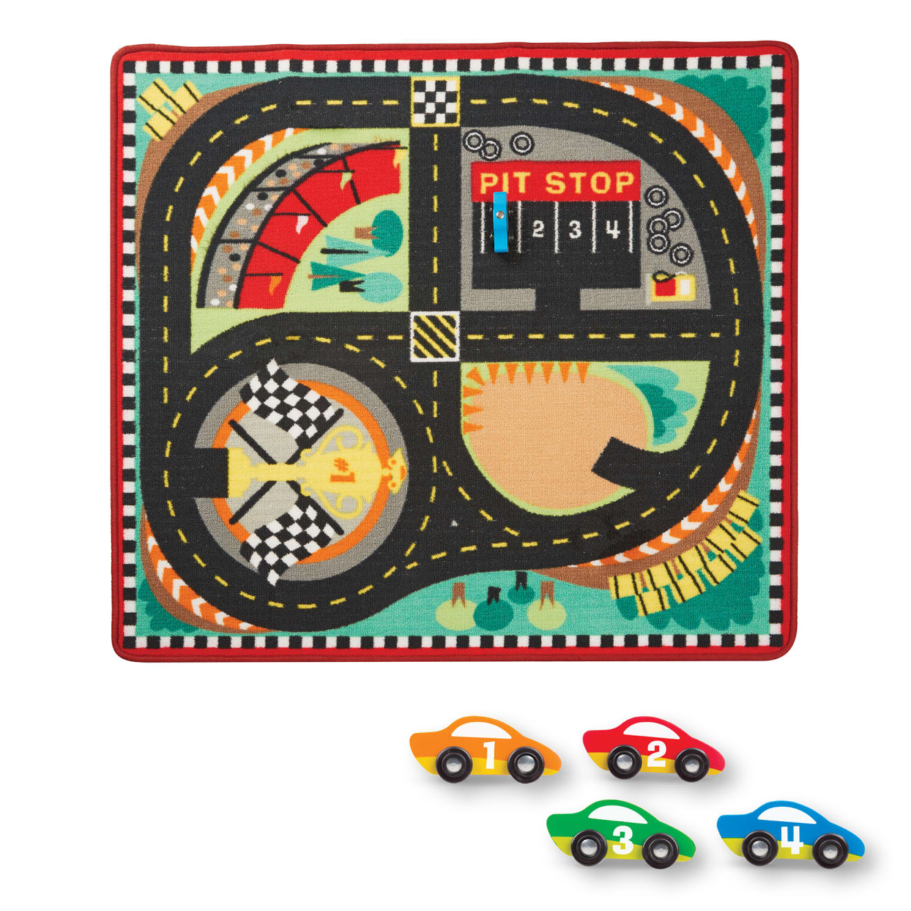 Round the Speedway Race Track Rug & Car Set U7