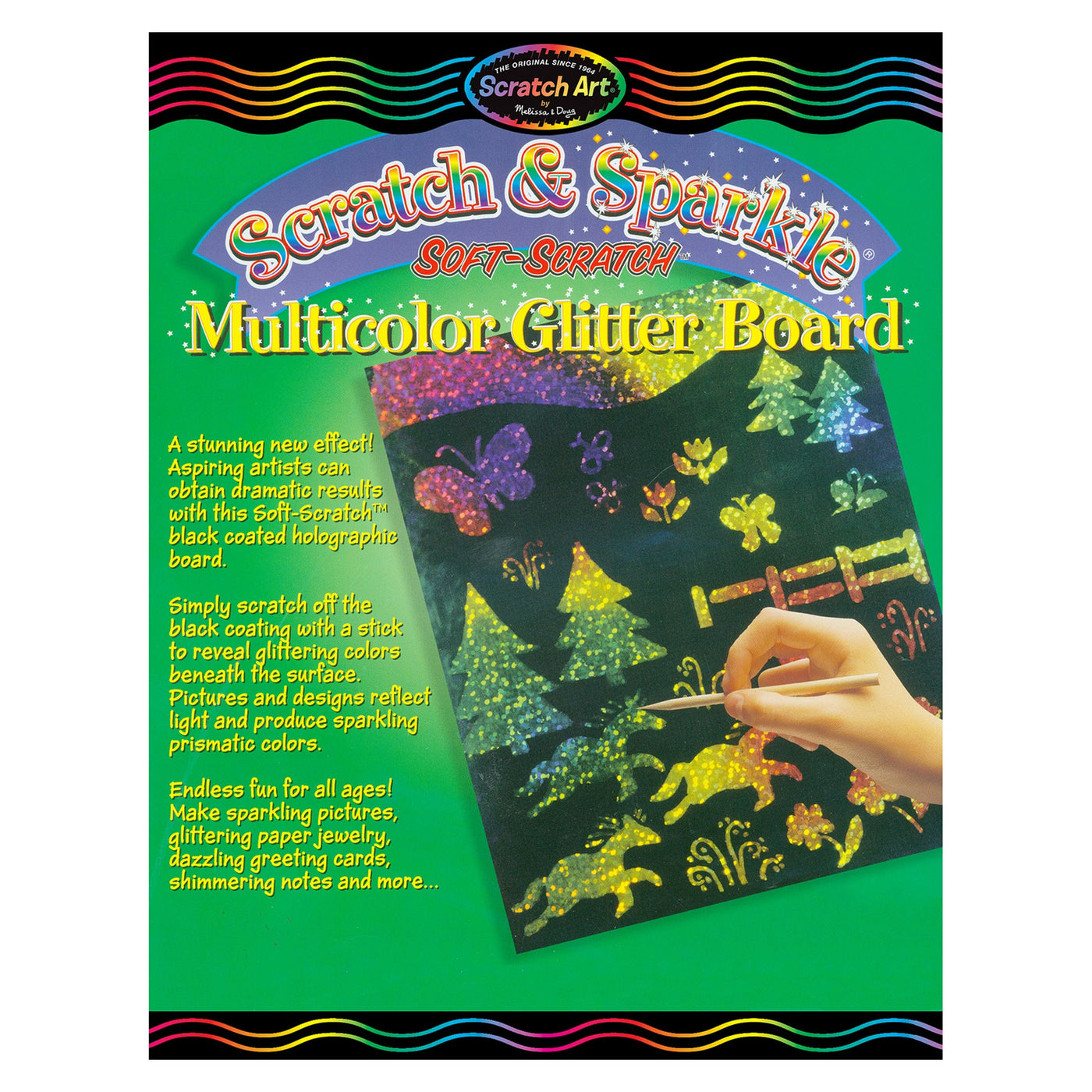 Scratch & Sparkle Multicolor Glitter w/stylus (10 boards) O0