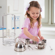 Stainless Steel Tea Set with Storage Stand N9