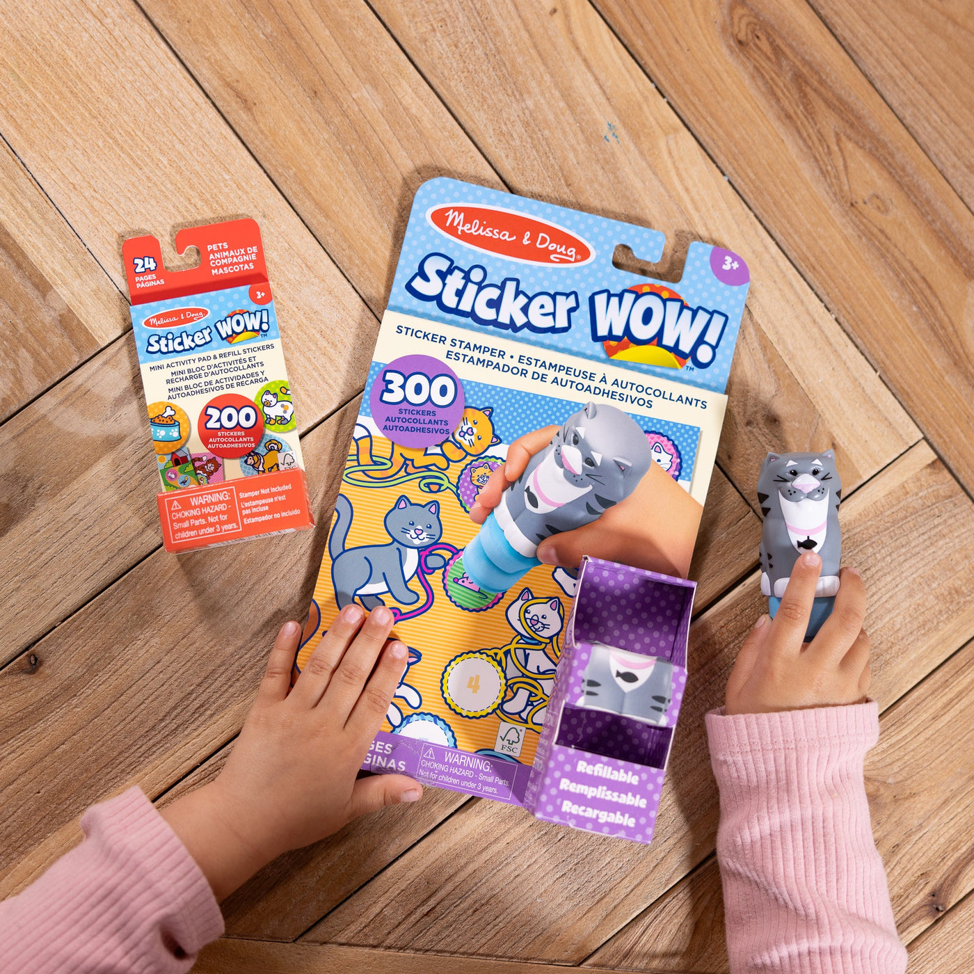 Sticker WOW!™ Cat Bundle: Activity Pad & Sticker Stamper + Mini Activity Pad and 200 Refill Stickers N0