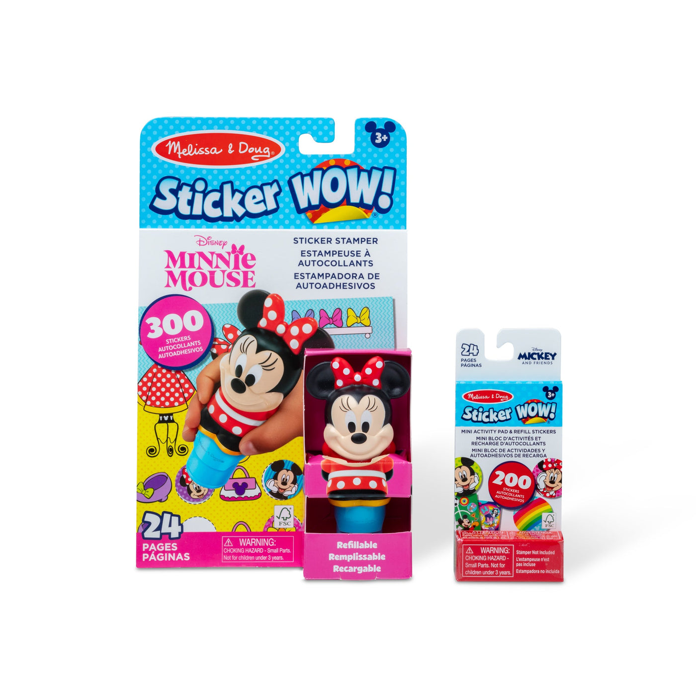 Sticker WOW!™ Disney Minnie Mouse Bundle: Activity Pad & Sticker Stamper + Mini Activity Pad and 200 Refill Stickers C8