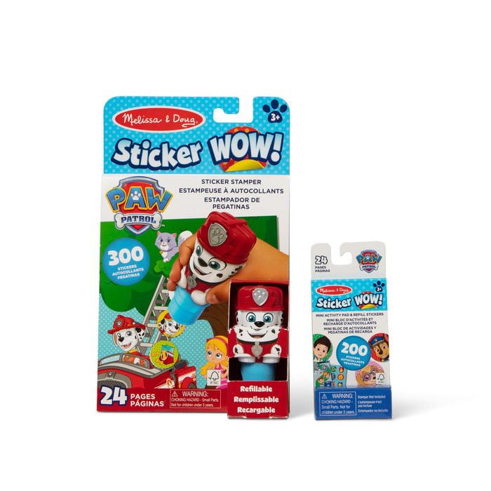 Sticker WOW!™ PAW Patrol Marshall Bundle: Activity Pad & Sticker Stamper + Mini Activity Pad and 200 Refill Stickers D3
