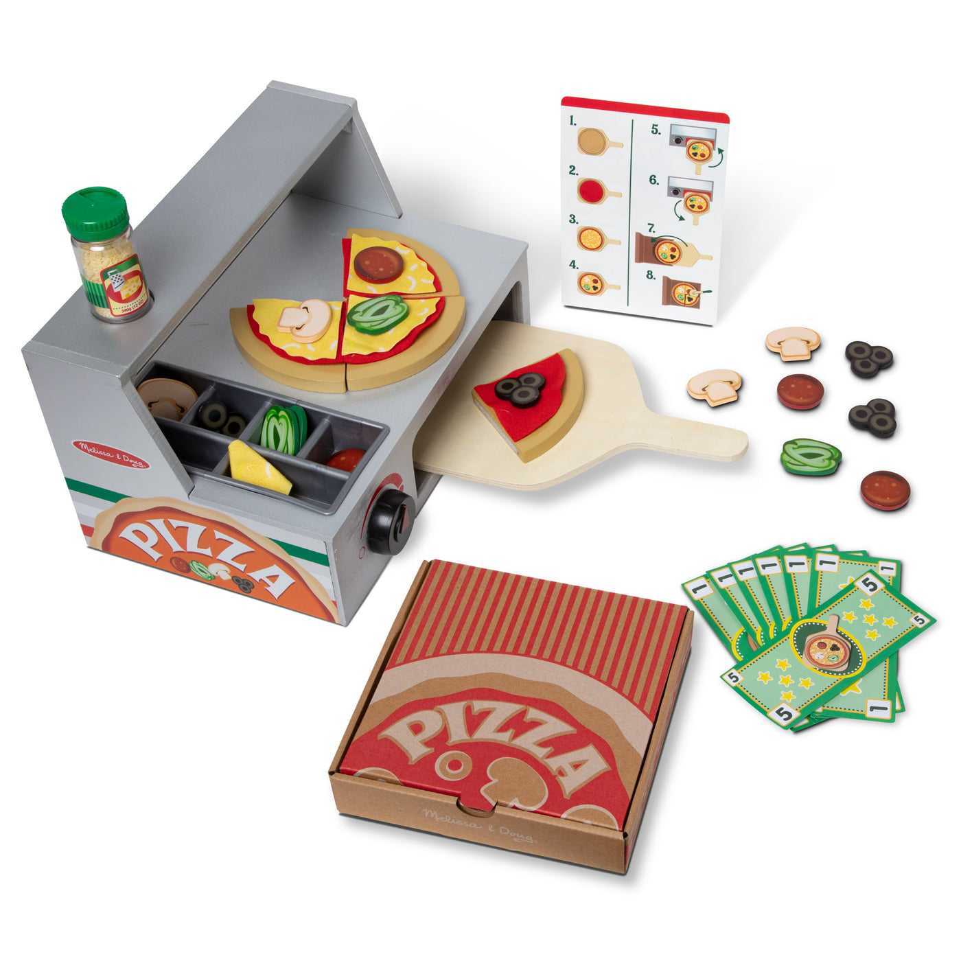 Top & Bake Pizza Counter - Wooden Play Food M6