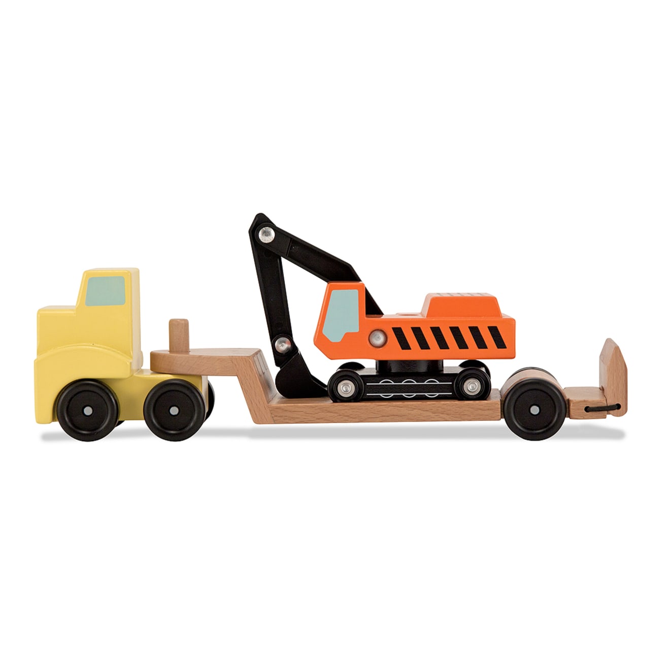 Trailer & Excavator Wooden Vehicles Play Set I0
