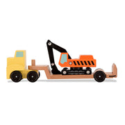 Trailer & Excavator Wooden Vehicles Play Set I0