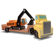 Trailer & Excavator Wooden Vehicles Play Set I0