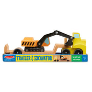 Trailer & Excavator Wooden Vehicles Play Set J5