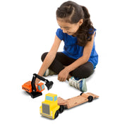 Trailer & Excavator Wooden Vehicles Play Set J5
