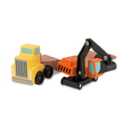 Trailer & Excavator Wooden Vehicles Play Set J5