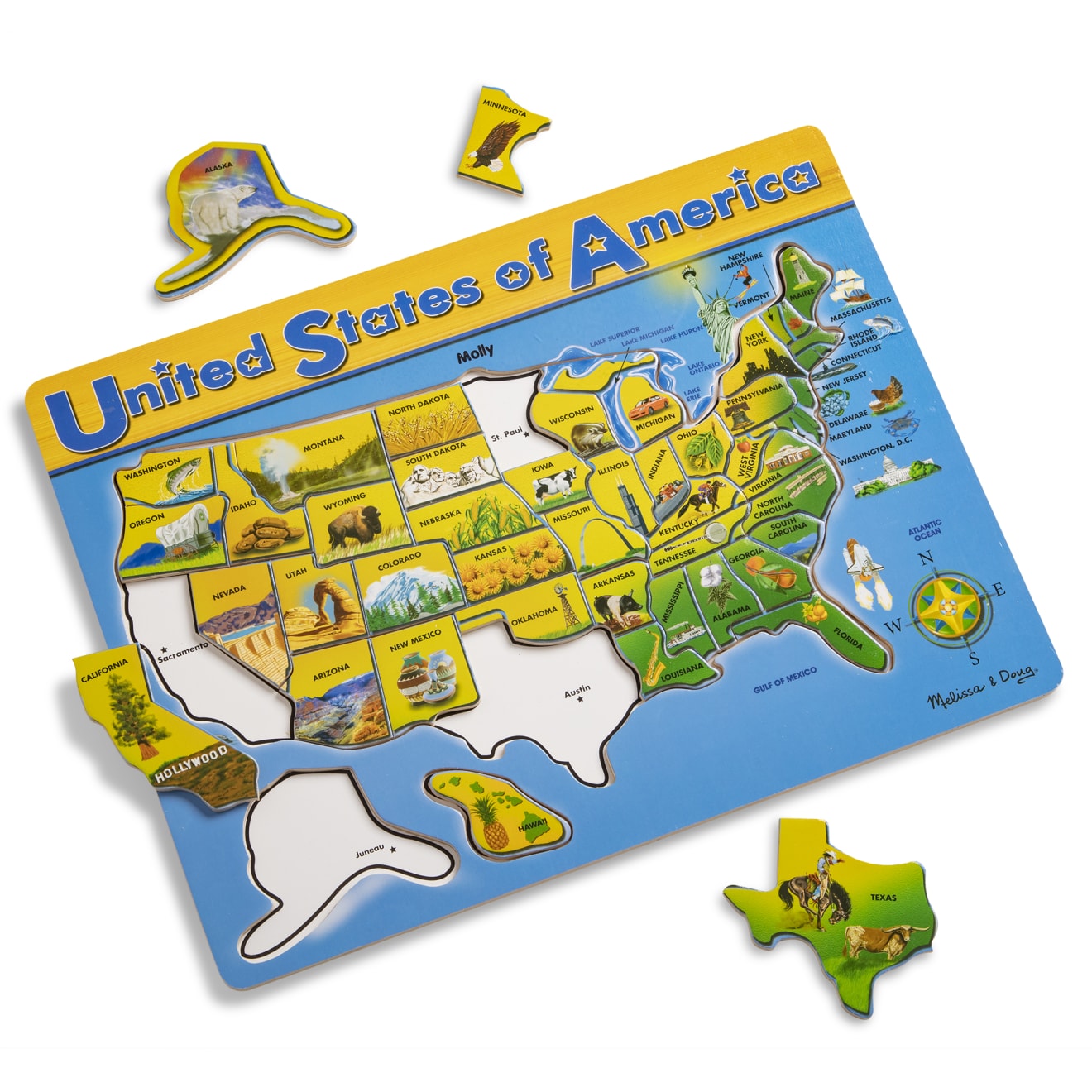 U.S.A. Map Wooden Puzzle S6
