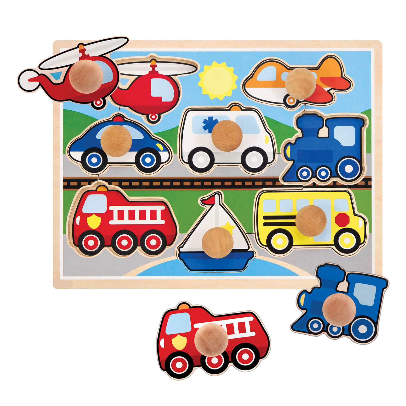 Vehicles Jumbo Knob Puzzle - 8 pieces P1