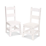 Wooden Chair Pair  - White D6