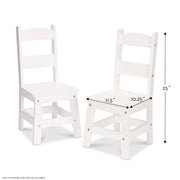 Wooden Chair Pair  - White D6