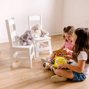 Wooden Chair Pair  - White D6