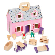 Wooden Fold & Go Dollhouse Q0
