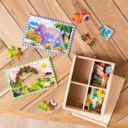Wooden Jigsaw Puzzles in a Box - Dinosaurs A4