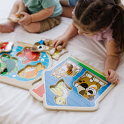 Wooden Jumbo Peg Puzzle 2-Pack: Fish Bowl, House Pets K1