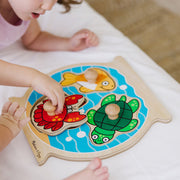 Wooden Jumbo Peg Puzzle 2-Pack: Fish Bowl, House Pets K1