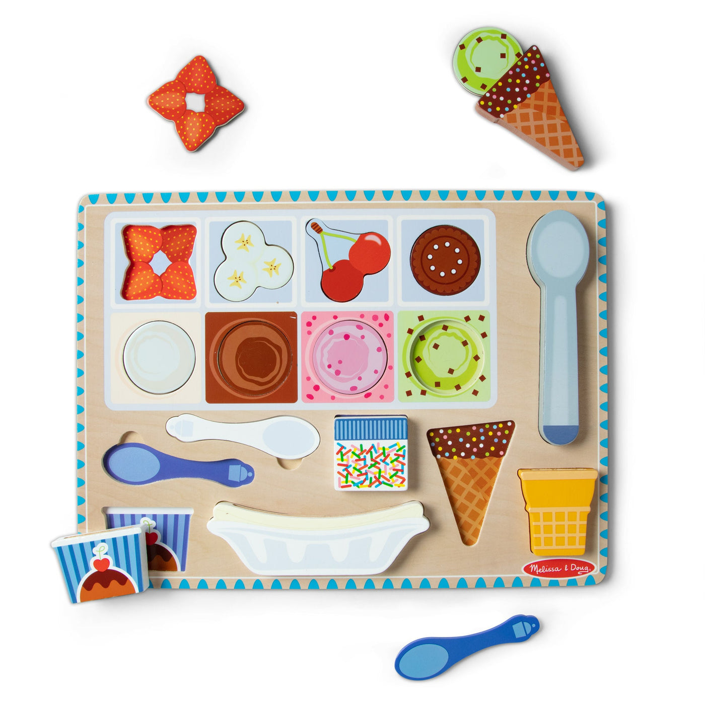 Wooden Magnetic Ice Cream Puzzle & Play Set - 16 Pieces D9