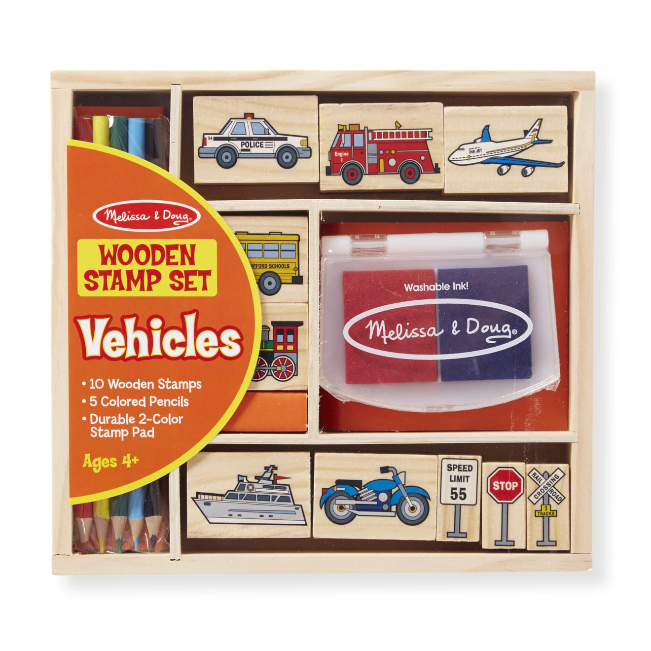 Wooden Stamp Set - Vehicles J3