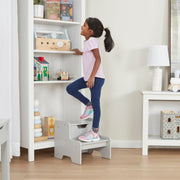 Wooden Step Stool – Gray W8