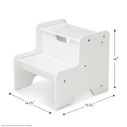 Wooden Step Stool - White H2