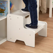 Wooden Step Stool - White H2