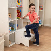 Wooden Step Stool - White H2