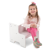 Wooden Step Stool - White H2