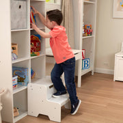 Wooden Step Stool - White H2