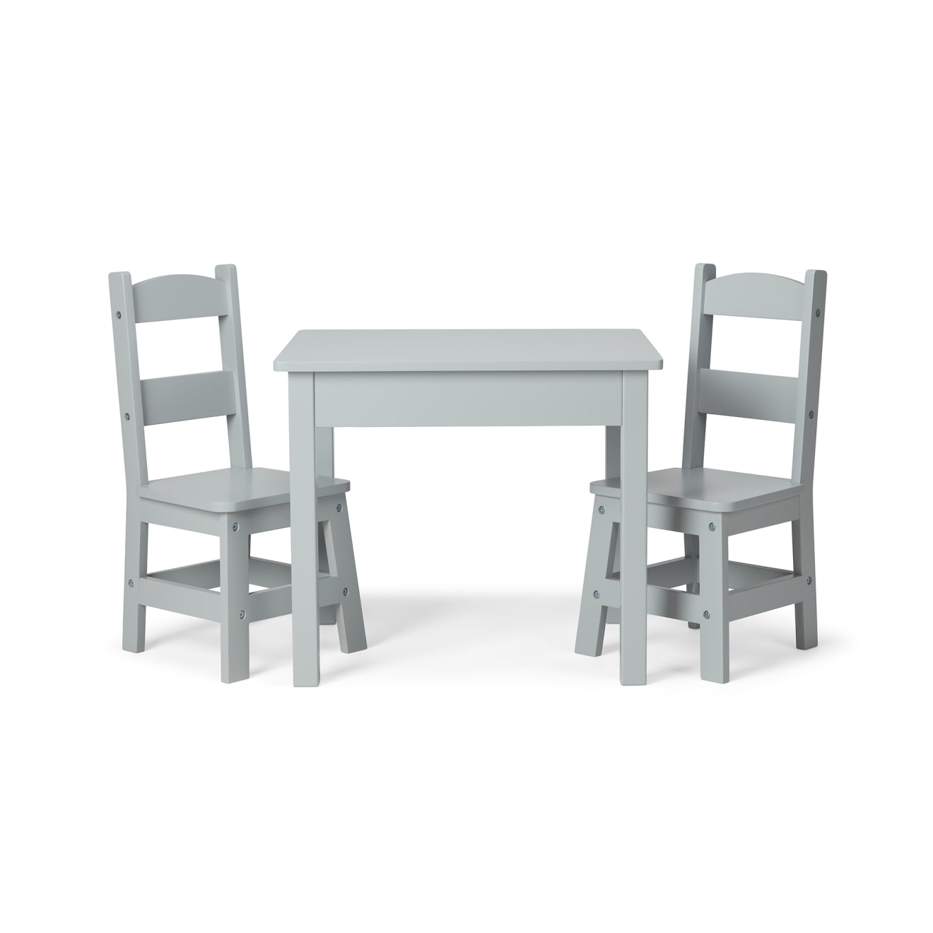 Wooden Table & 2 Chairs - Gray V2