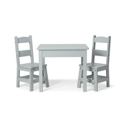 Wooden Table & 2 Chairs - Gray V2