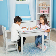 Wooden Table & 2 Chairs - Gray V2