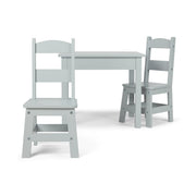 Wooden Table & 2 Chairs - Gray V2