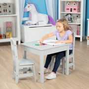 Wooden Table & 2 Chairs - Gray V2