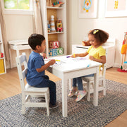 Wooden Table & Chairs - White G6