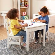 Wooden Table & Chairs - White G6