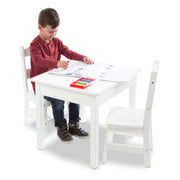 Wooden Table & Chairs - White G6