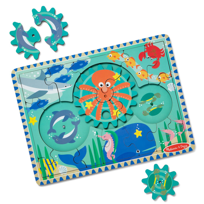 Wooden Underwater Gear Puzzle – 18 Pieces X3